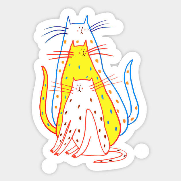 Cats Sticker by AshleyPercival